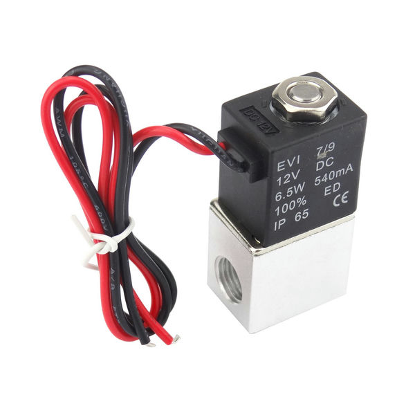 5/3 Way Valve G1/4 12V Center Closed Aluminum Api A1E270-12V