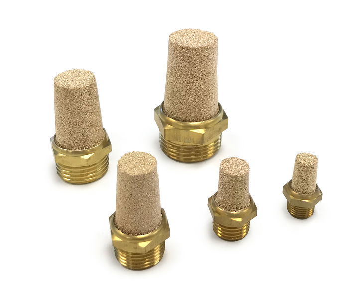 Compressed Air Silencer Brass/Sintered Bronze Short G1 Sd 100 Msk