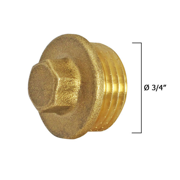 Blind Plug External Square Brass G3/4 16Bar Vst 4K 34 Ms