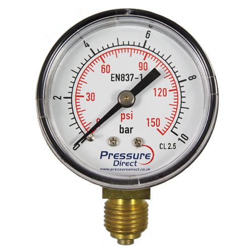 Pressure Gauge Plastic 63Mm 1/4/R 0/1Bar Mk630/1U