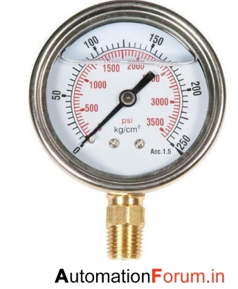 Chemical Pressure Gauge Va Glycerin 63Mm 1/4/A -1/0Bar Megch63-1/0H